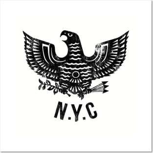 Eagle NYC - black (distressed) Posters and Art